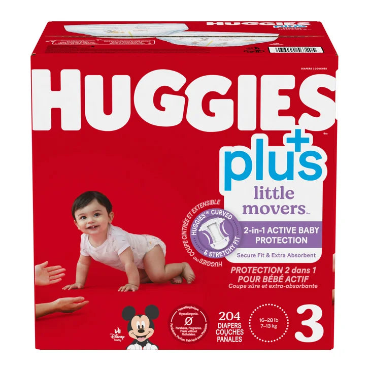 Huggies Little Movers Plus Diapers, Sizes 3 - 7 O5600