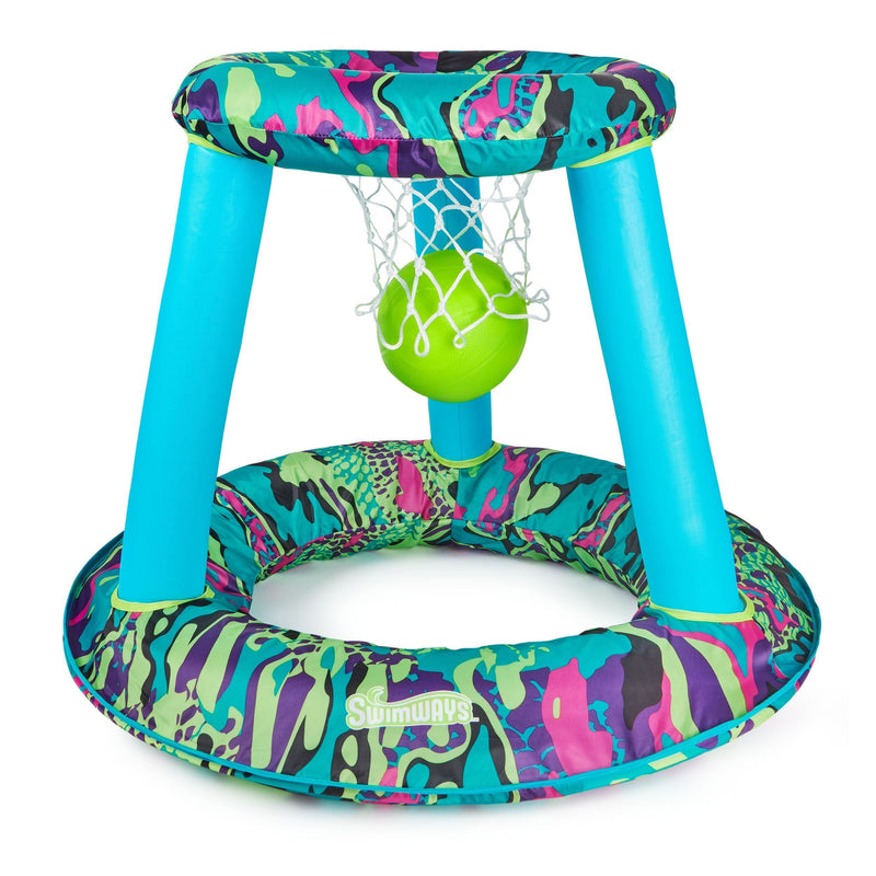 Inflatable Pool Basketball Set, Blue/Green/Black, 3-pk, Ages 13+, for Beach/Pool Fun Activities Y7572