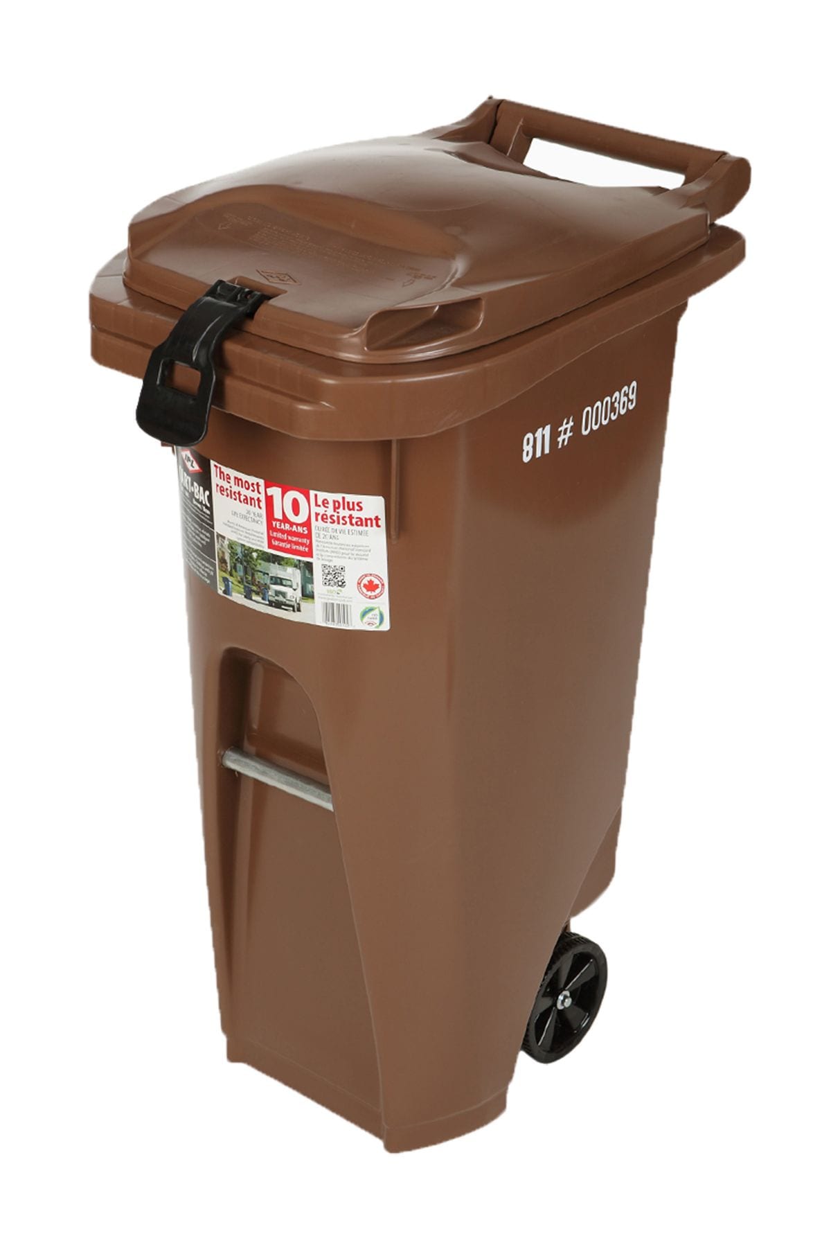Mastercart Plastic Rectangular Wheeled Compost Bin/Garbage Can with Lock, Assorted Colours, 79.5-L