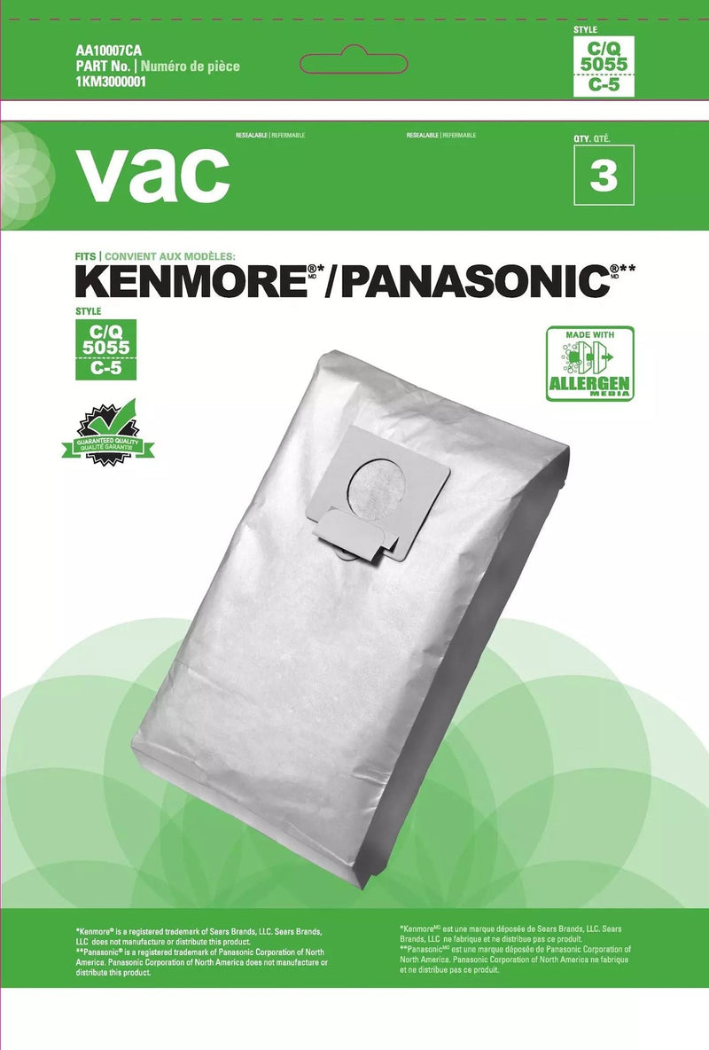 5055 & C5 Replacement Vacuum Cleaner Bags, 3-pk V5439