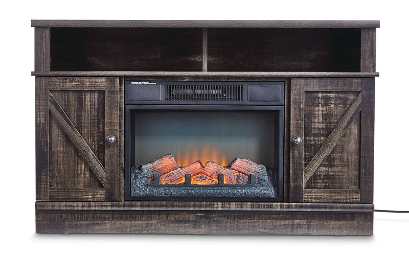 Media Electric Fireplace TV Stand, 44.5-in, 1500W, Brown K6248