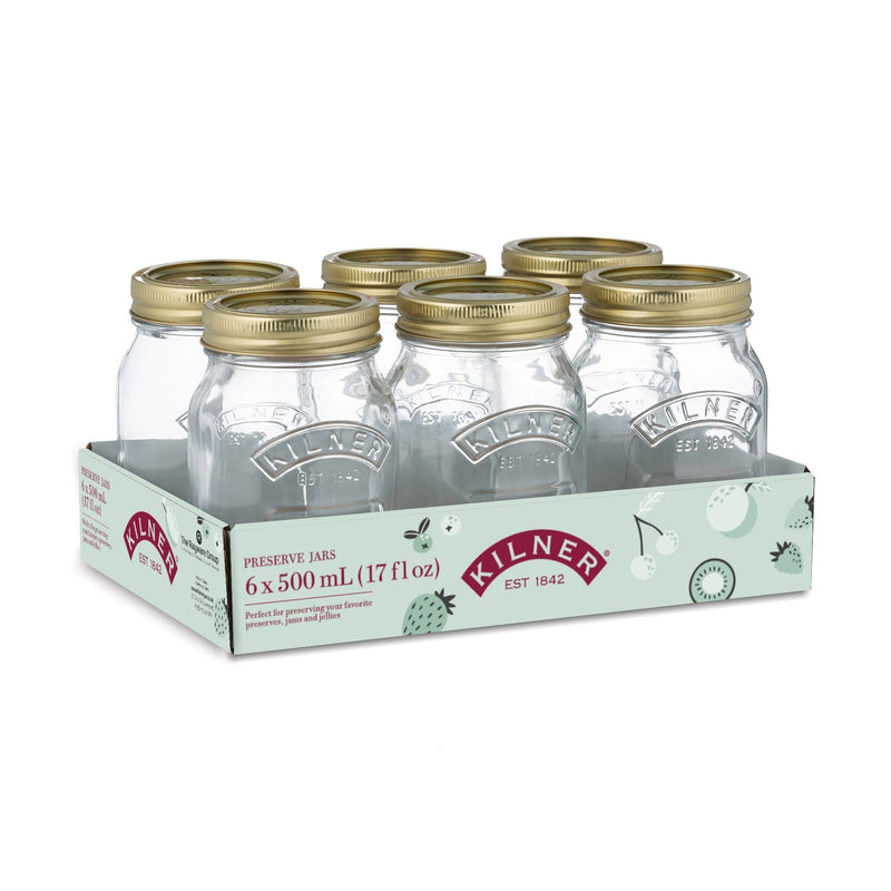 Regular Mouth Glass Mason Jars with Sealing Lids, 500 mL, 6 Count V0636