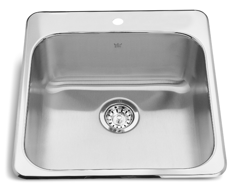 Drop In Single Bowl 1-Hole Kitchen Sink, 20-in x 20.5-in x 8-in, Stainless Steel T8752