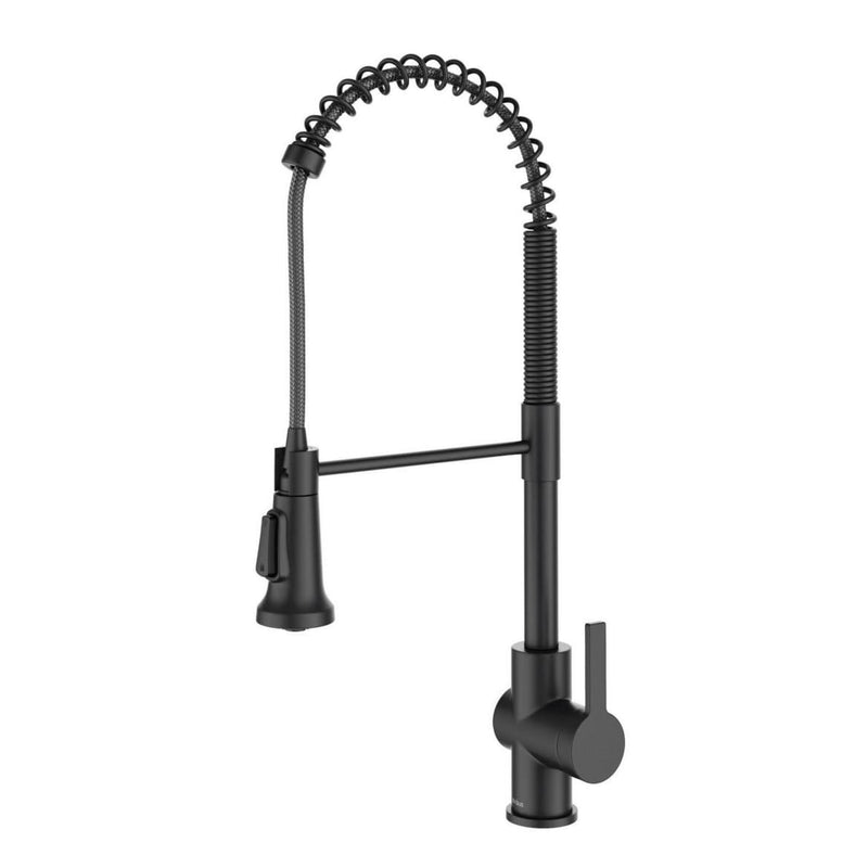 Britt Commercial Style Pull-Down Single Handle Kitchen Faucet, Matte Black M0354