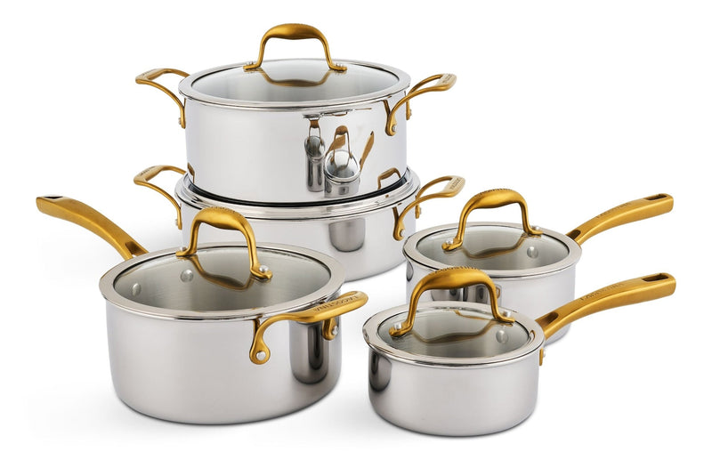 Finezza 5-Ply Clad Stainless Steel Cookware Set, 10-pc P3002