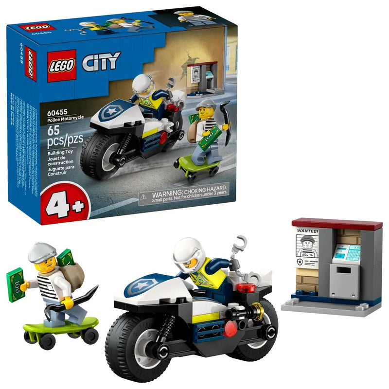 City Police Motorcycle Chase - 60455, 65-pcs, Ages 4+ H9052