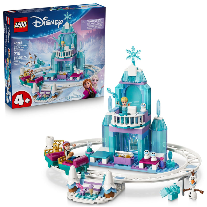 Frozen Elsa's Ice Castle & Snow Ride Adventure Building Set - 43281, 216-pcs, Ages 4+ L6390
