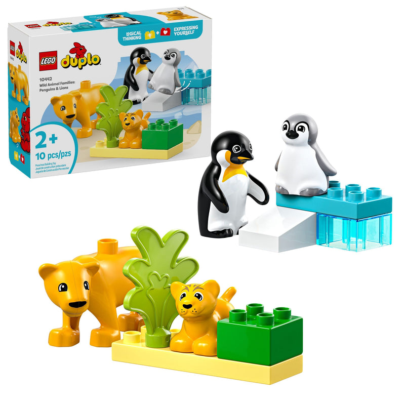 Wild Animal Families: Penguins & Lions Toy Building Set - 10442, 10-pcs, Ages 2+ L6443