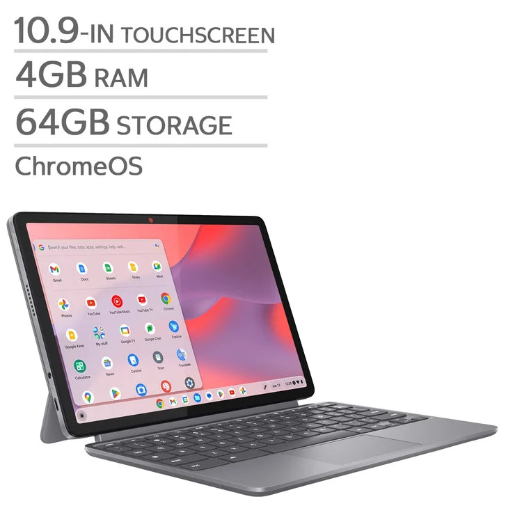 Lenovo Duet 10.9-in 2-in-1 Touchscreen Chromebook Bundle, MediaTek Kompanio 838, 4GB RAM, 64GB Storage M9495