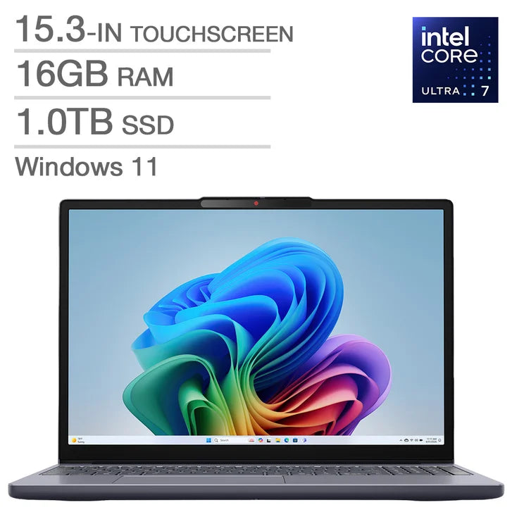 Lenovo IdeaPad Slim 3i Copilot+ PC 15.3-in. Touchscreen Laptop, Intel Core Ultra 7 355 - 16GB RAM, 1TB SSD S9918