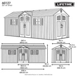 Outdoor Storage Shed with Dual Side Entry, 20 x 8-ft