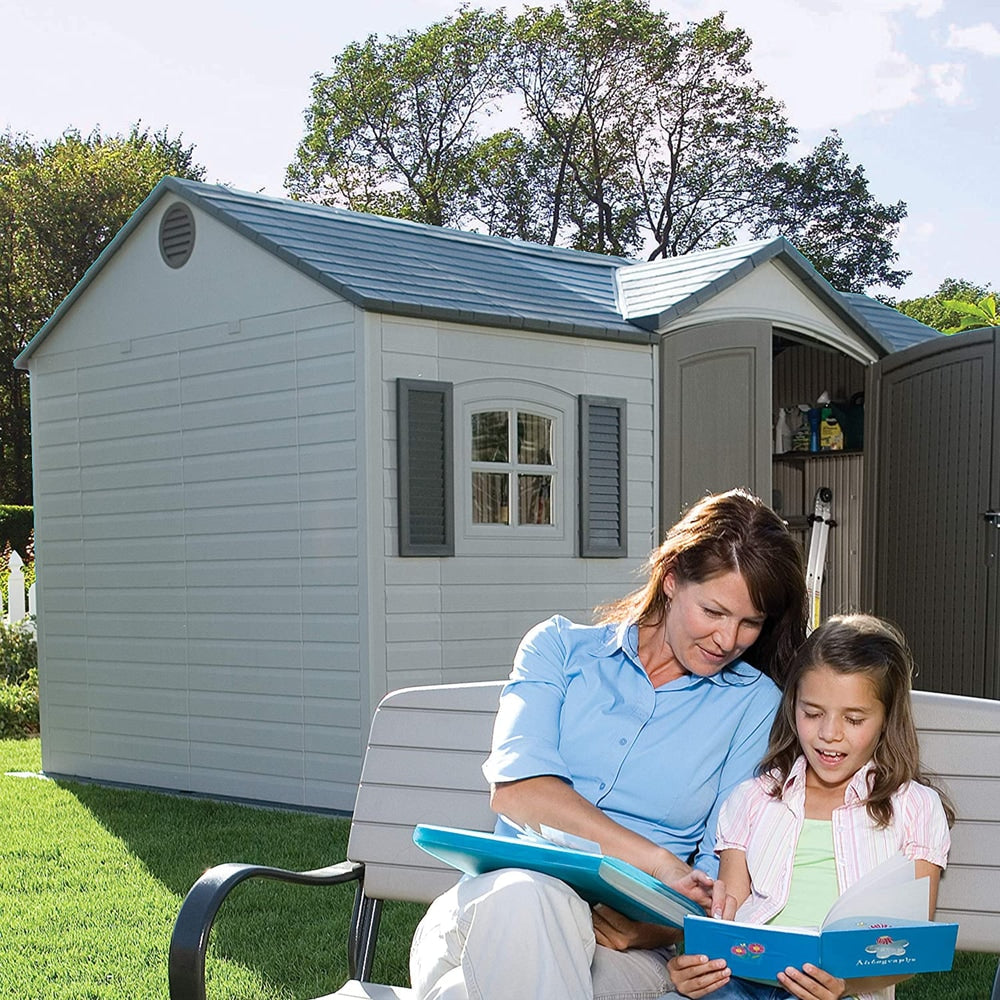 Outdoor Storage Shed with Windows, 8-ft x 15-ft
