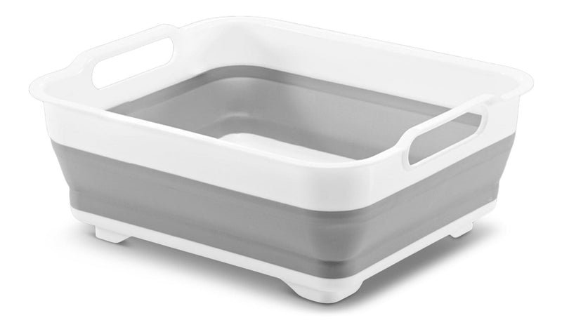 Madesmart Collapsible Folding Plastic Kitchen Wash Basin/Dish Pan, Grey P6403