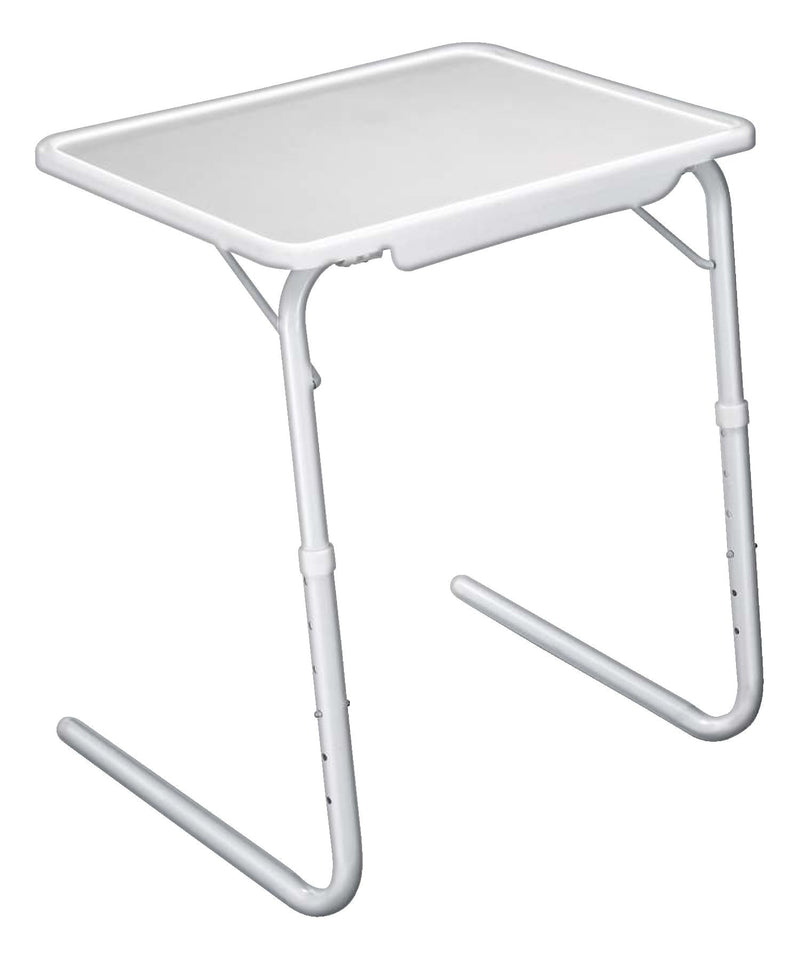 Tilt-a-Table Portable Height Adjustable TV Tray/Laptop Table, White X2117