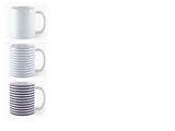 Blue Strip Stackable Mugs, Assorted Colours, 4-pk