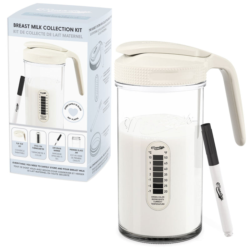 Mason Jar Breast Milk Storage, Wide Mouth, Cream P1401