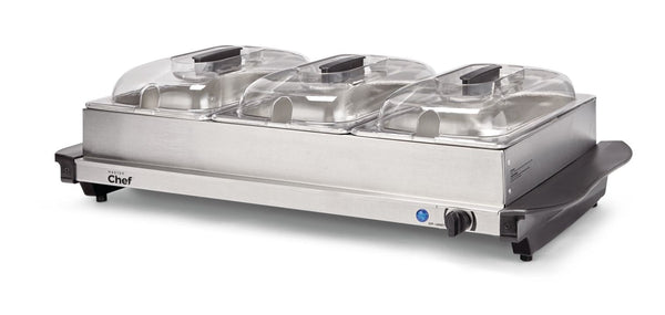 3-Tier Buffet Server/Food Warmer with Warming Tray, Stainless Steel, 300W B0564