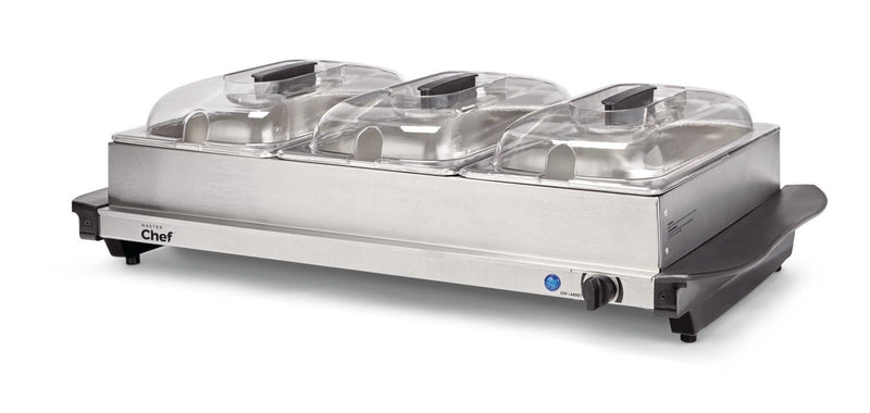 3-Tier Buffet Server/Food Warmer with Warming Tray, Stainless Steel, 300W B0564