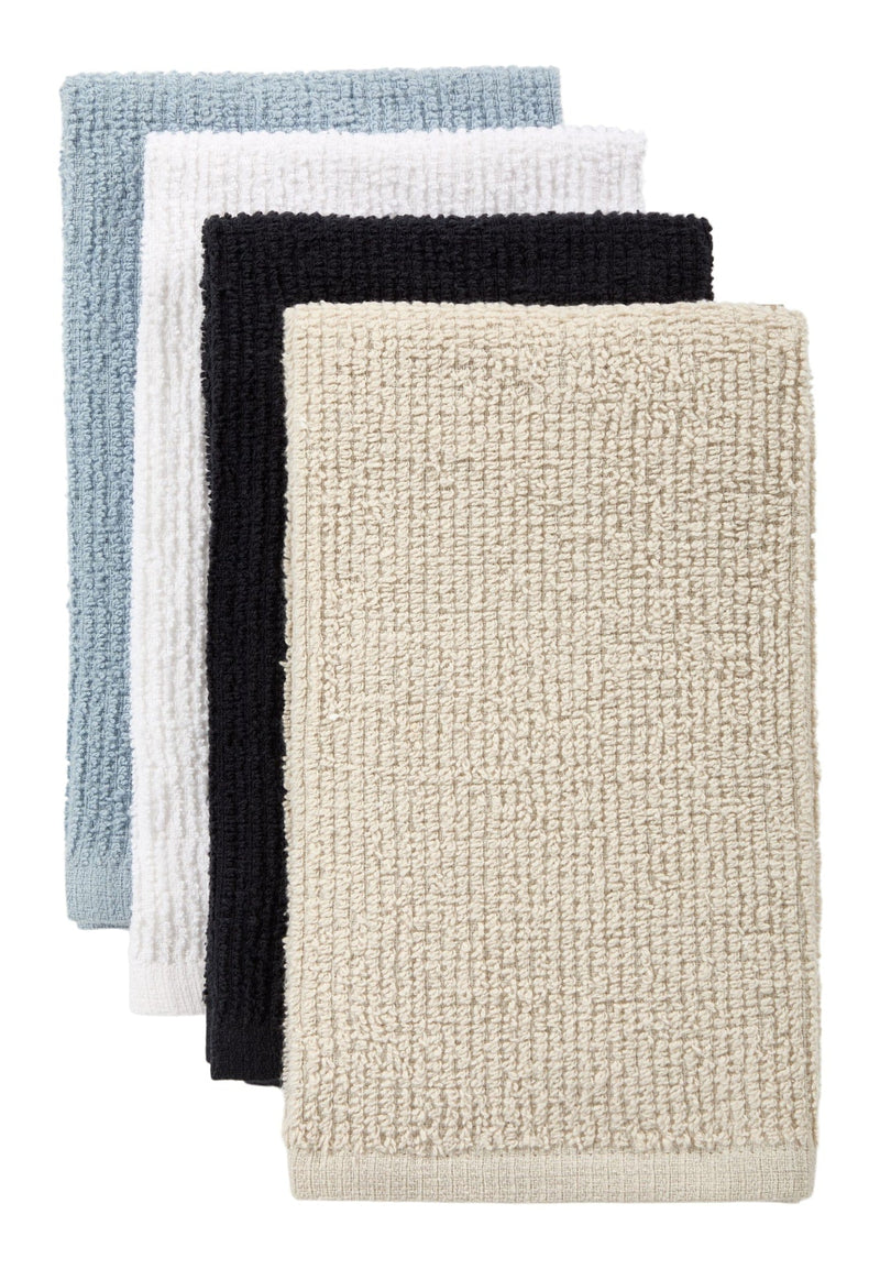 Bar Mop Kitchen Towels, Black, Grey, Blue & White, 16-in, 4-pk Z9333