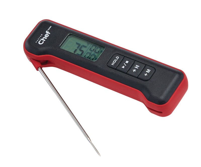 Digital Folding BBQ Food & Meat Thermometer with Stainless Steel Probe K7653