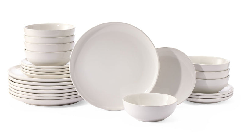 Essential Coupe Stoneware Dinnerware Set, Serves 8, 24-pc, Bright White N2331