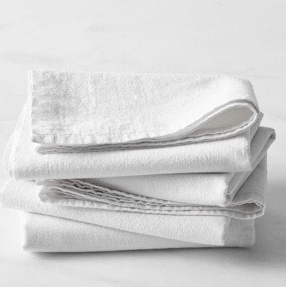 Kitchen Cotton Flour Sac Towels, White, 4-pk X0425
