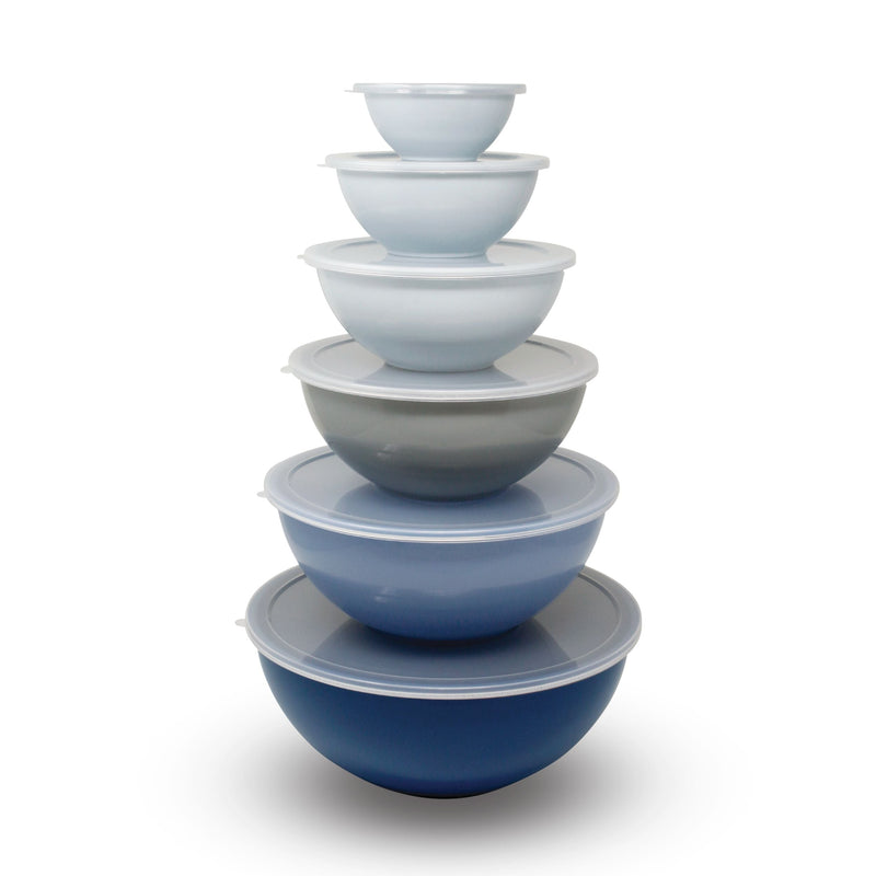 Mixing Bowl Set with Lids, Blue, 12-pc E6981