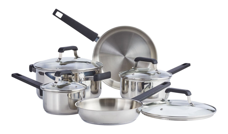 Stainless Steel Cookware Set with Glass Lids, 9-pc L3728
