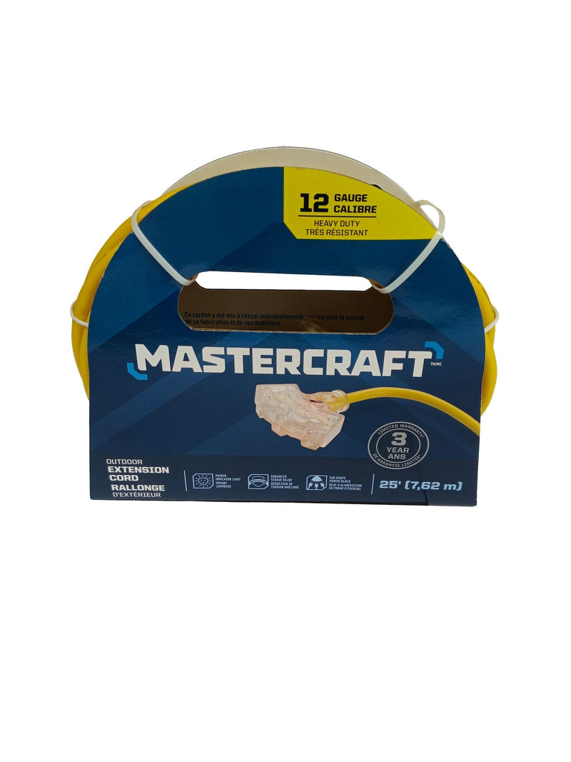 25-ft Outdoor 12 Gauge Extension Cord with Fantail End, Yellow Z4869