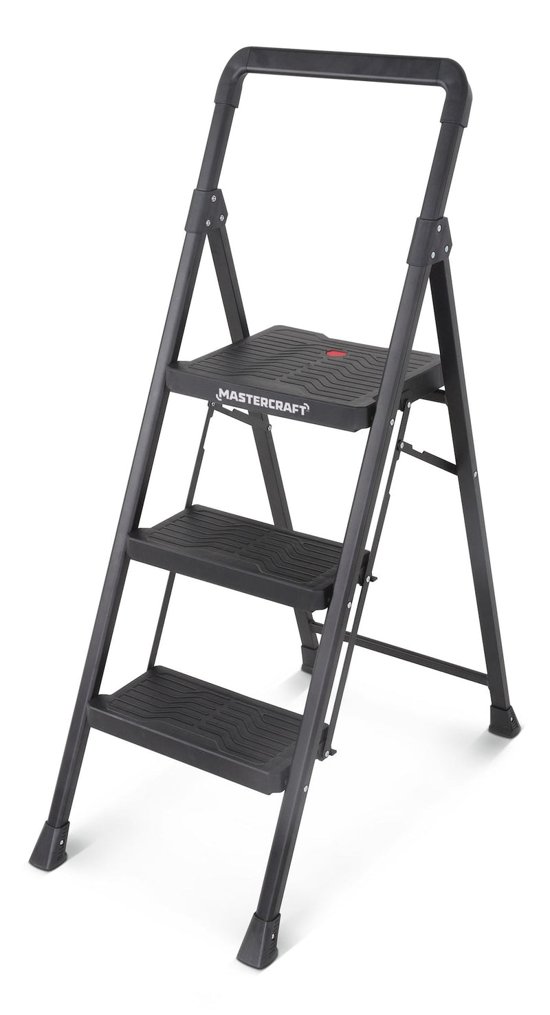 3-Step Metal/Plastic Folding Step Stool, 250-lb, 3.9 ft G4634