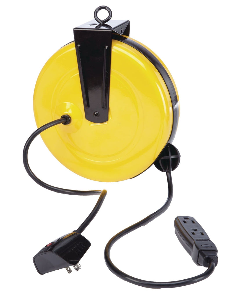 30-ft 16/3 Retractactabe Extension Cord Reel with 3 Grounded Outlets E6152