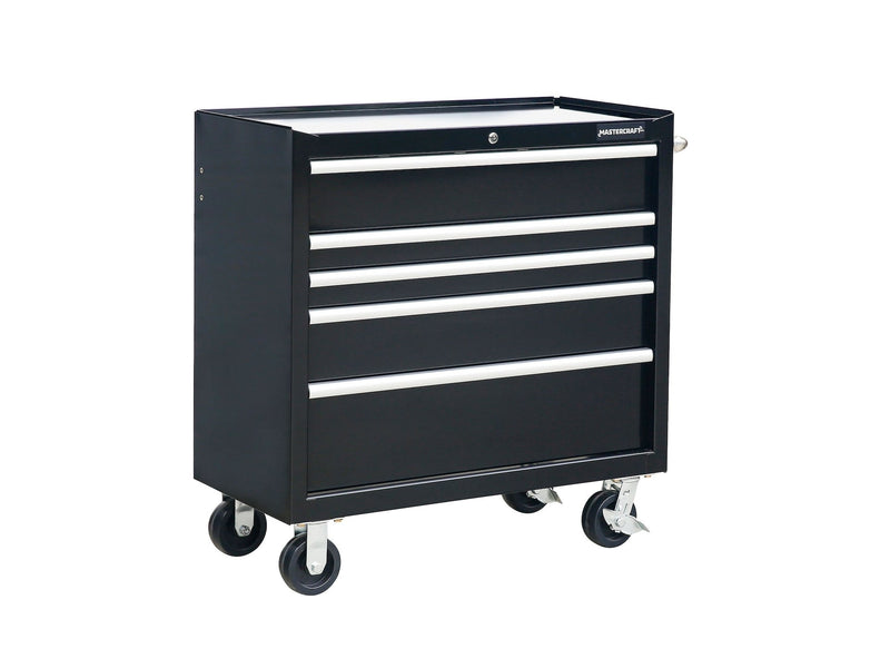 5-Drawer Powder-Coated Steel Tool Cabinet, Black, 36-in G5100