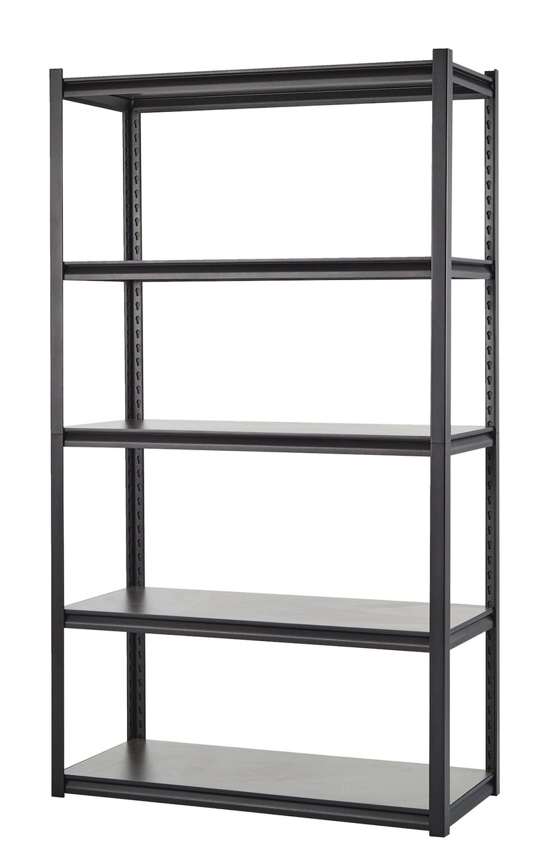 Adjustable 5-Shelf Steel Metal & Wood Storage Rack / Shelving Unit, 41 x 18 x 72-in E8719
