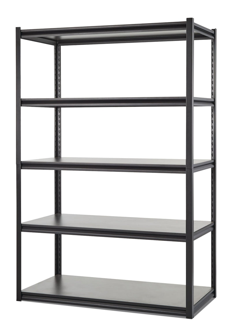 Adjustable 5-Shelf Steel Metal & Wood Storage Rack/Shelving Unit, 48 x 24 x 72-in T3205