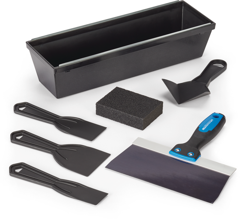 DIY Drywall Set with Mud Pan, Taping Knife, Corner Tool, Putty Knife & Sponge, 7-pc G1518