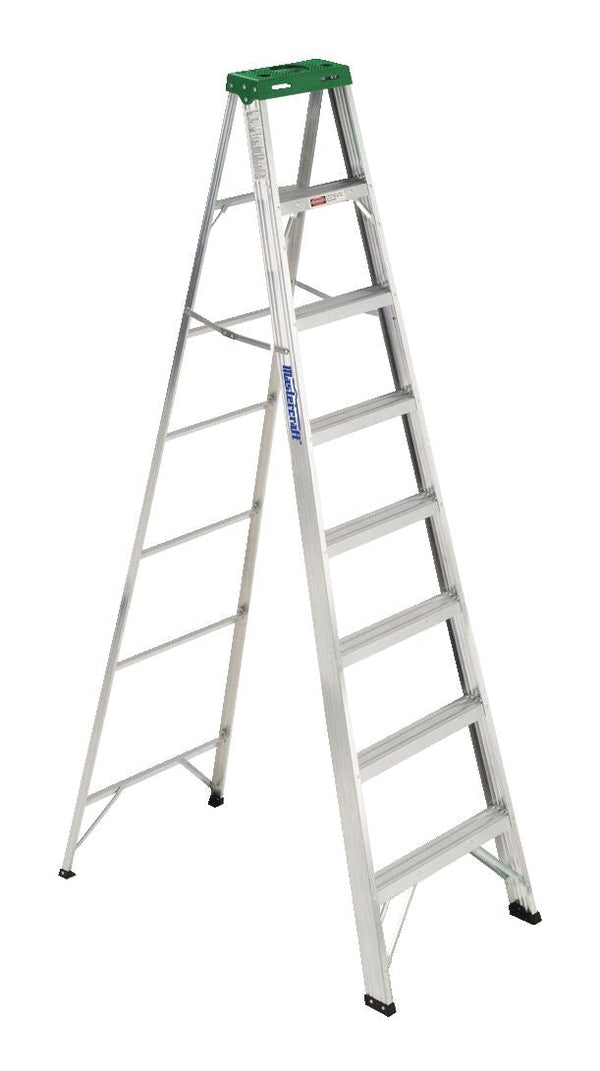 Grade 2 Aluminum Commercial Step Ladder, 8-ft, 225-lb Load Capacity Q8288
