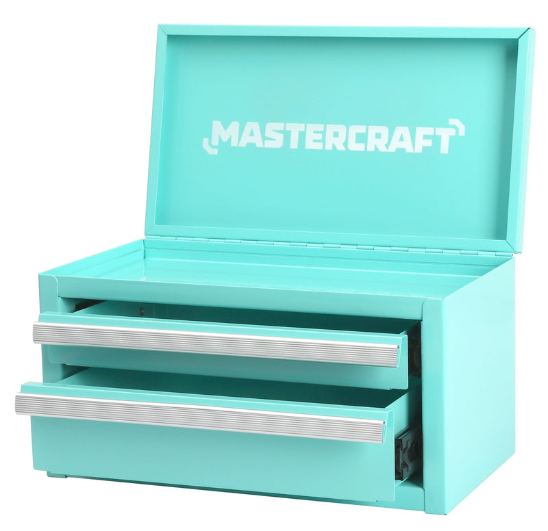 Mini Toolbox with 2 Drawers, Aqua E4974