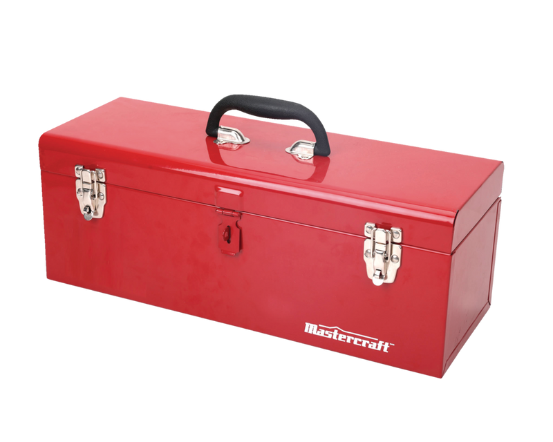Portable Metal Hip Roof Tool Box with Removable Tray, 19-in, Red U5294
