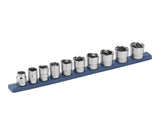 10 Piece 3/8" Drive Low Profile Socket Rail