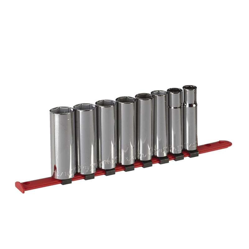 1/2-in Drive 6 Pt. Deep Socket Set, SAE, Nickel-Chrome Plating, 8-pc W4034