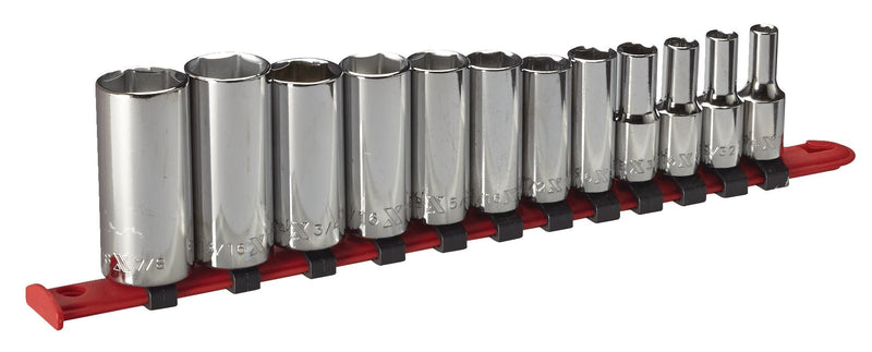3/8-in Drive Deep Socket Set 12-pc, SAE, CRV, Nickel-Chrome Plating U3904