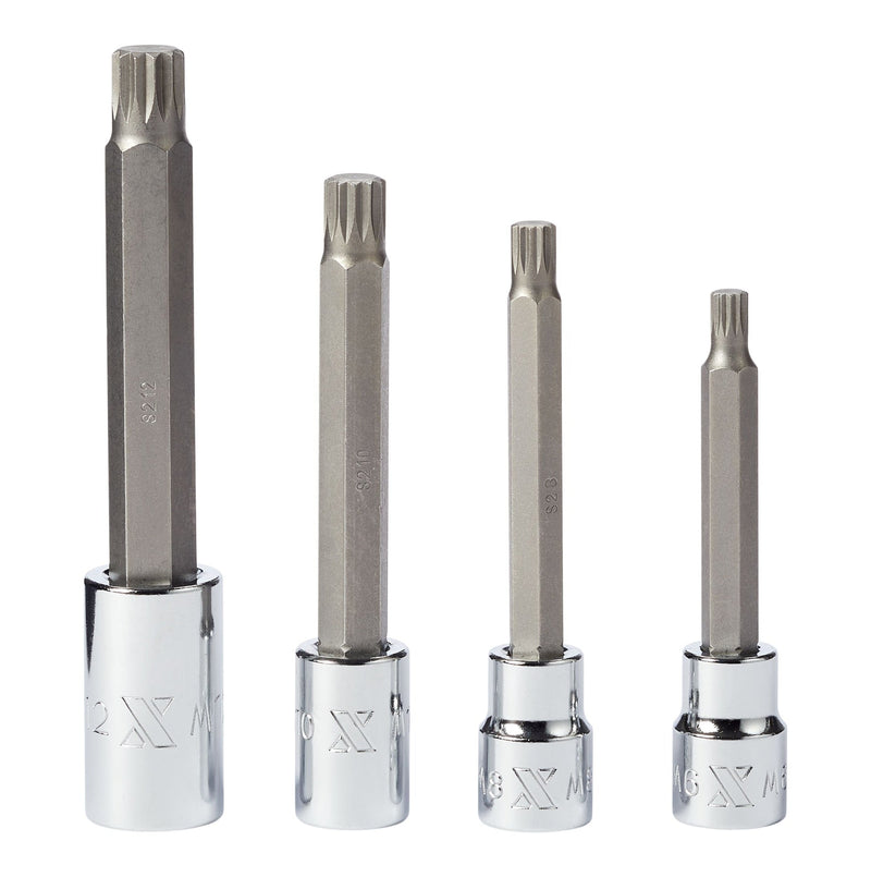 Extra Long Shank Triple Square Bit Socket Set, 4-pc P4337