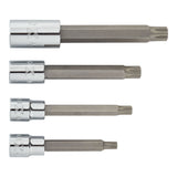 Extra Long Shank Triple Square Bit Socket Set, 4-pc