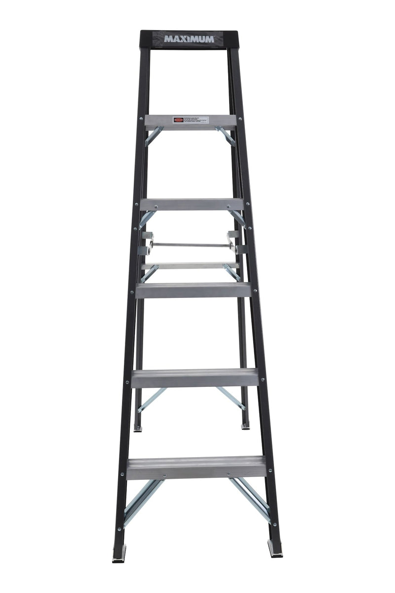 Grade 1 Fiberglass Heavy-Duty Industrial Step Ladder, 250-lb, 6-ft I4282