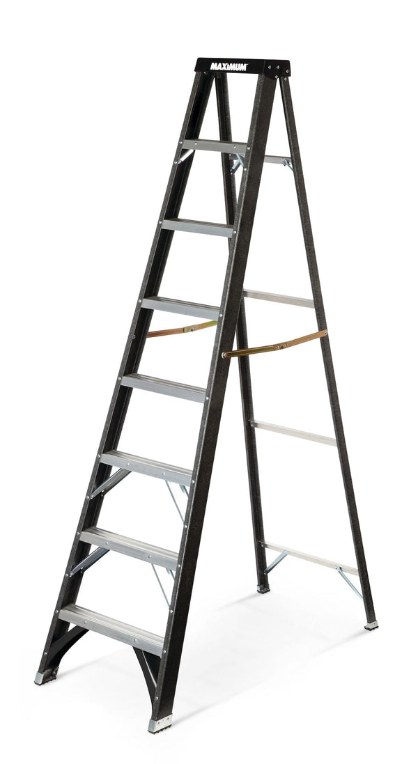 Grade 1 Fibreglass Heavy-Duty Industrial Step Ladder, 250-lb, 8-ft Y5116