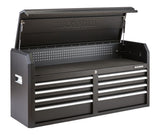 Tool Storage Chest, Built-In Power Bar with USB, 8-Drawer, 56-in, Matte Black