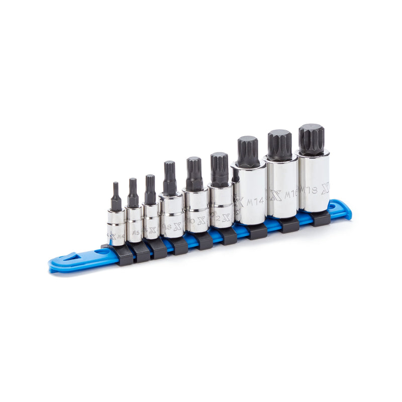 Triple Square Socket Set, Polished Nickel Plating, 9-pc T7734
