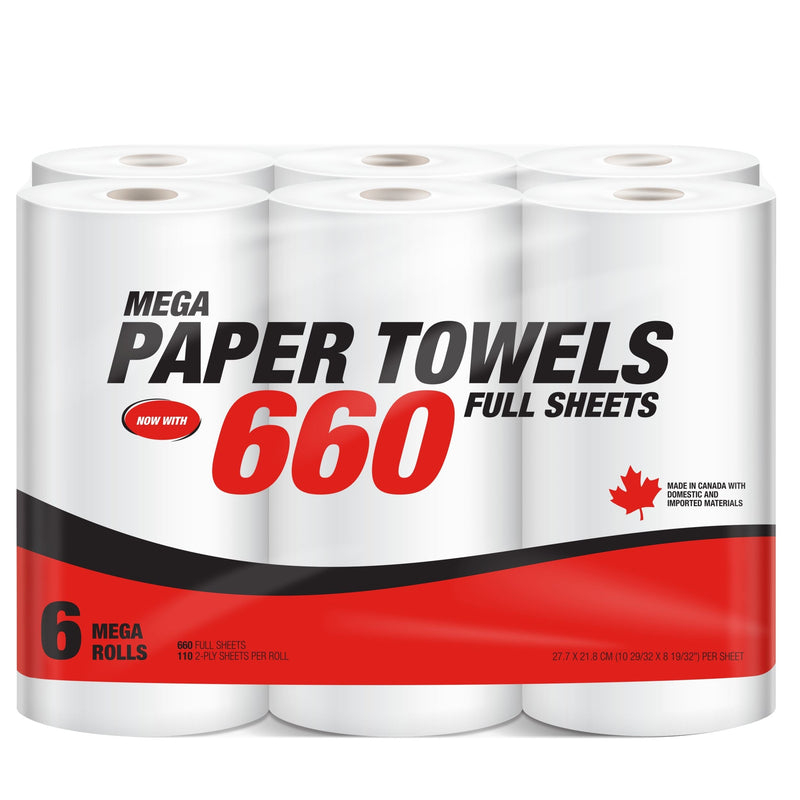 Mega-Format Roll Paper Towel, 2-ply, Full Sheets J6848