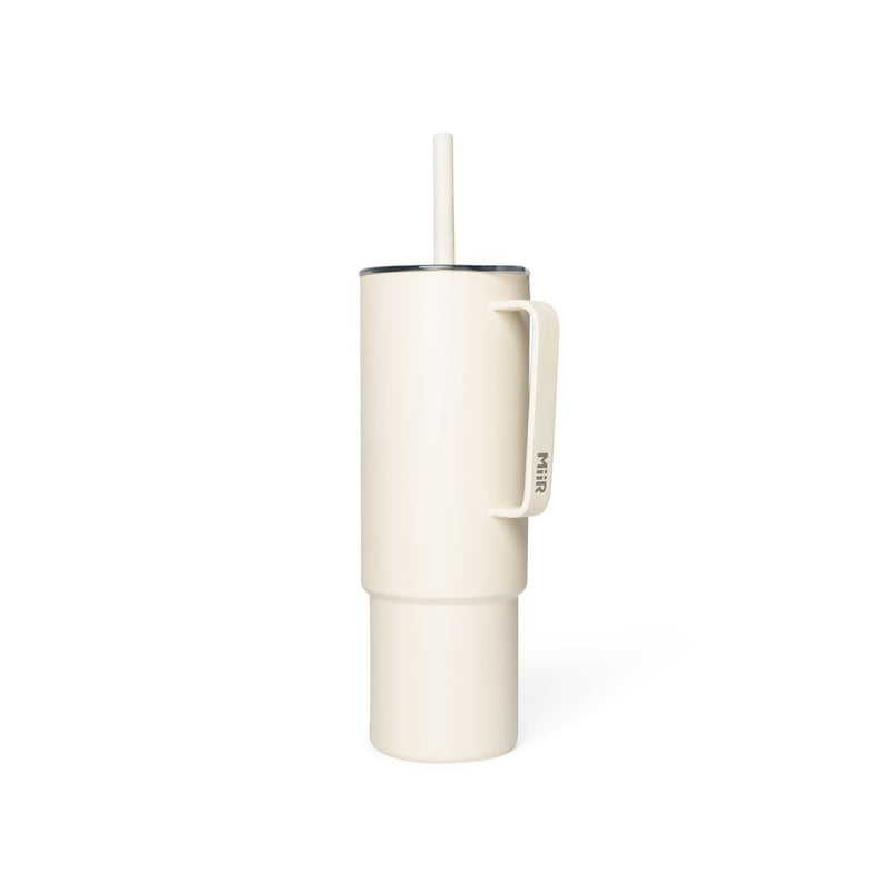 Stainless Steel Insulated All Day Straw Cup with Handle, Sandstone White, 32-oz C2401