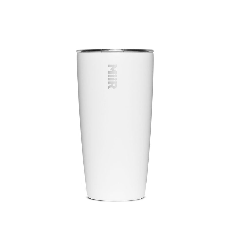 Stainless Steel Insulated Travel Tumbler with Press-Fit Slide Lid, White, 16-oz E6116
